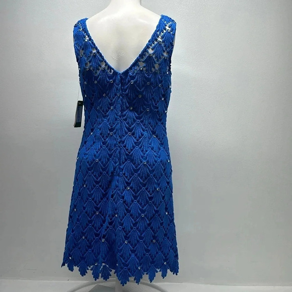 Lilly Pulitzer Shiloh Dress Sleeveless Mini Shift Lace Jeweled Blue New Size 2 - Picture 6 of 12